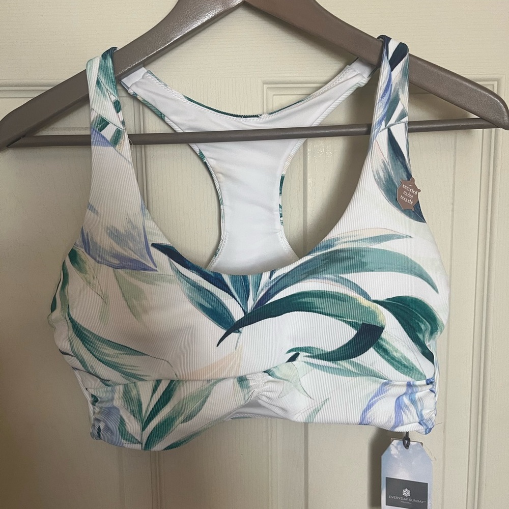 Tropical Leaf Print bikini top BNWT